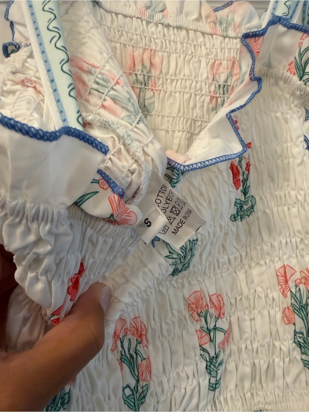 Amazon White Maxi Dress with Pastel Floral Print - Picture 2 of 2